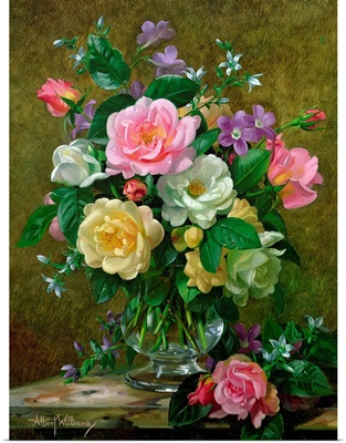 Roses in a glass vase
