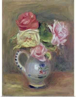 Roses In A Pottery Vase