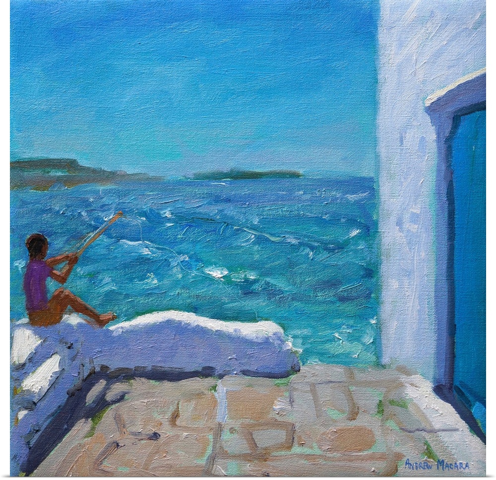 Rough seas, Mykonos, 2012, (originally oil on canvas) by Macara, Andrew
