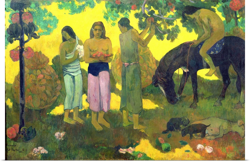 BAL33883 Rupe Rupe (Fruit Gathering), 1899 (oil on canvas)  by Gauguin, Paul (1848-1903); 128x191 cm; Pushkin Museum, Mosc...