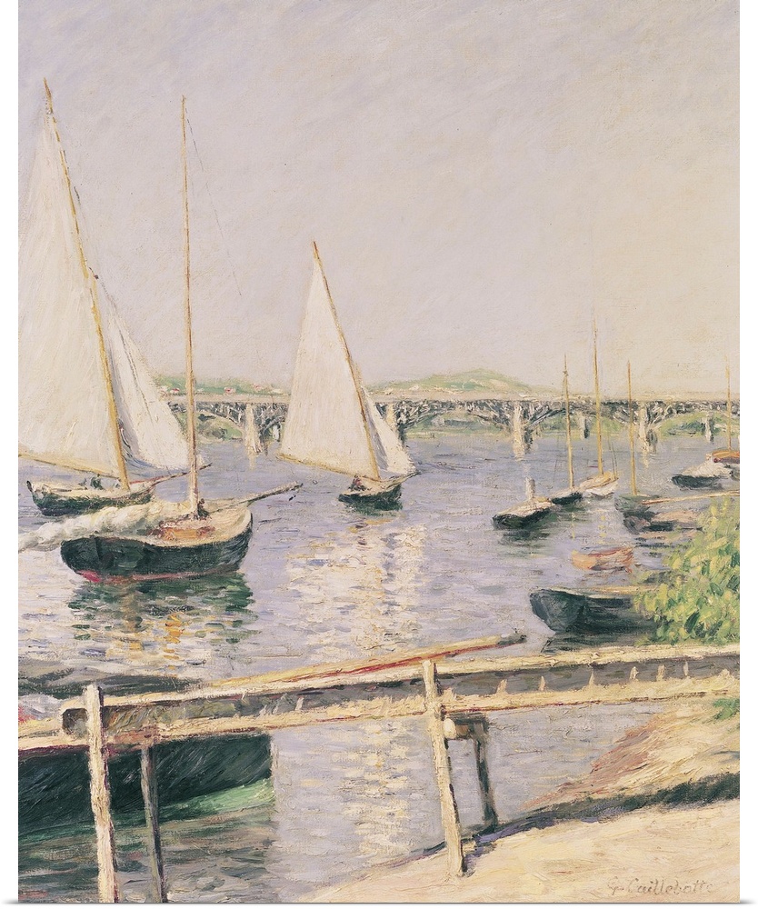 XIR16605 Sailing boats at Argenteuil, c.1888 (oil on canvas); by Caillebotte, Gustave (1848-94); 65x55.5 cm; Musee d'Orsay...