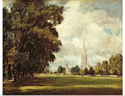 Salisbury Cathedral from Lower Marsh Close, 1820