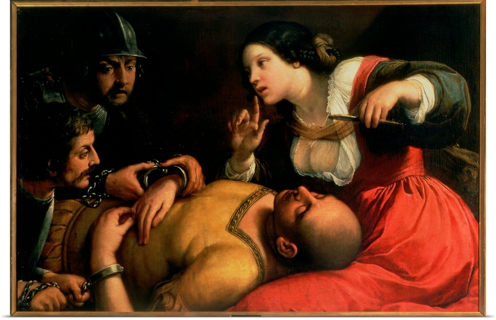 XJL61192 Samson and Delilah  by Caravaggio, Michelangelo (1571-1610) (follower of); oil on canvas; Hospital de Tavera, Tol...