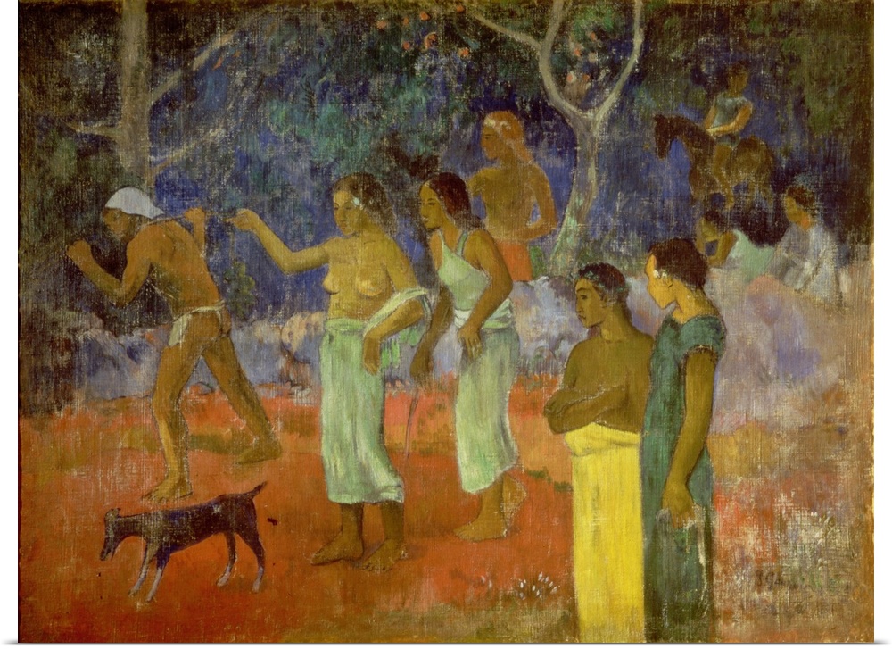 BAL106355 Scene from Tahitian Life, 1896 (oil on canvas)  by Gauguin, Paul (1848-1903); 89x125 cm; Hermitage, St. Petersbu...