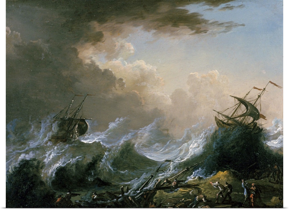Sea storm and shipwreck