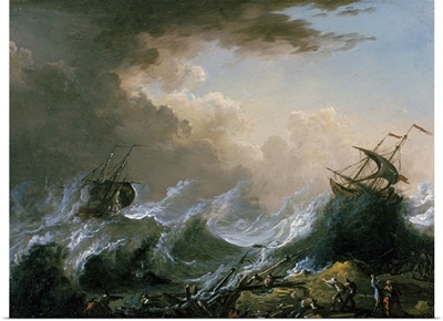 Sea storm and shipwreck