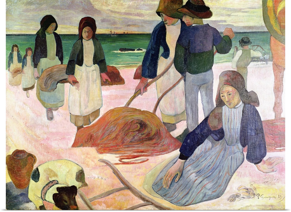 Seaweed Gatherers, 1889 (originally oil on canvas)  by Gauguin, Paul (1848-1903).