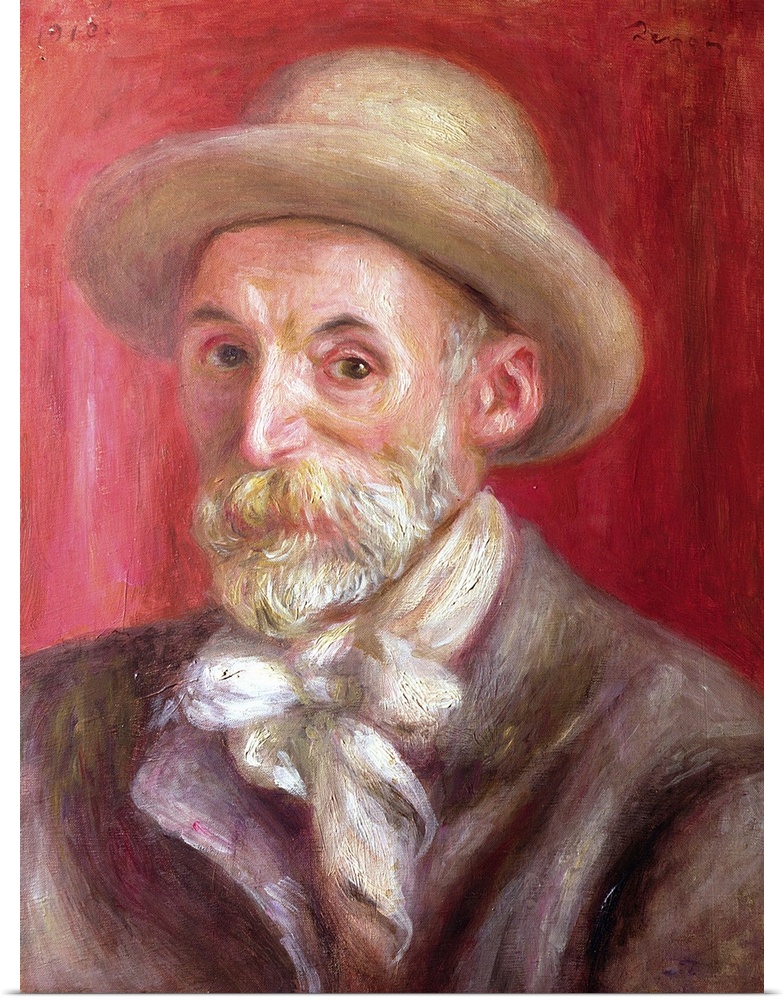 BAL76848 Self portrait, 1910; by Renoir, Pierre Auguste (1841-1919); oil on canvas; Galerie Daniel Malingue, Paris, France...
