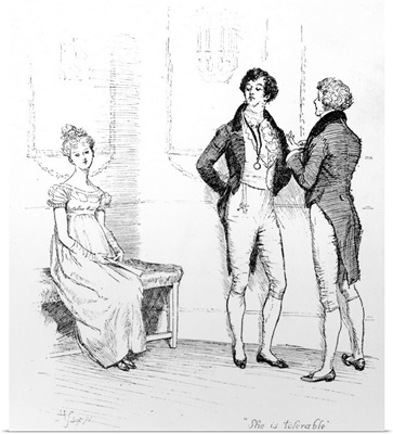 'She is tolerable', illustration from 'Pride and Prejudice' by Jane Austen