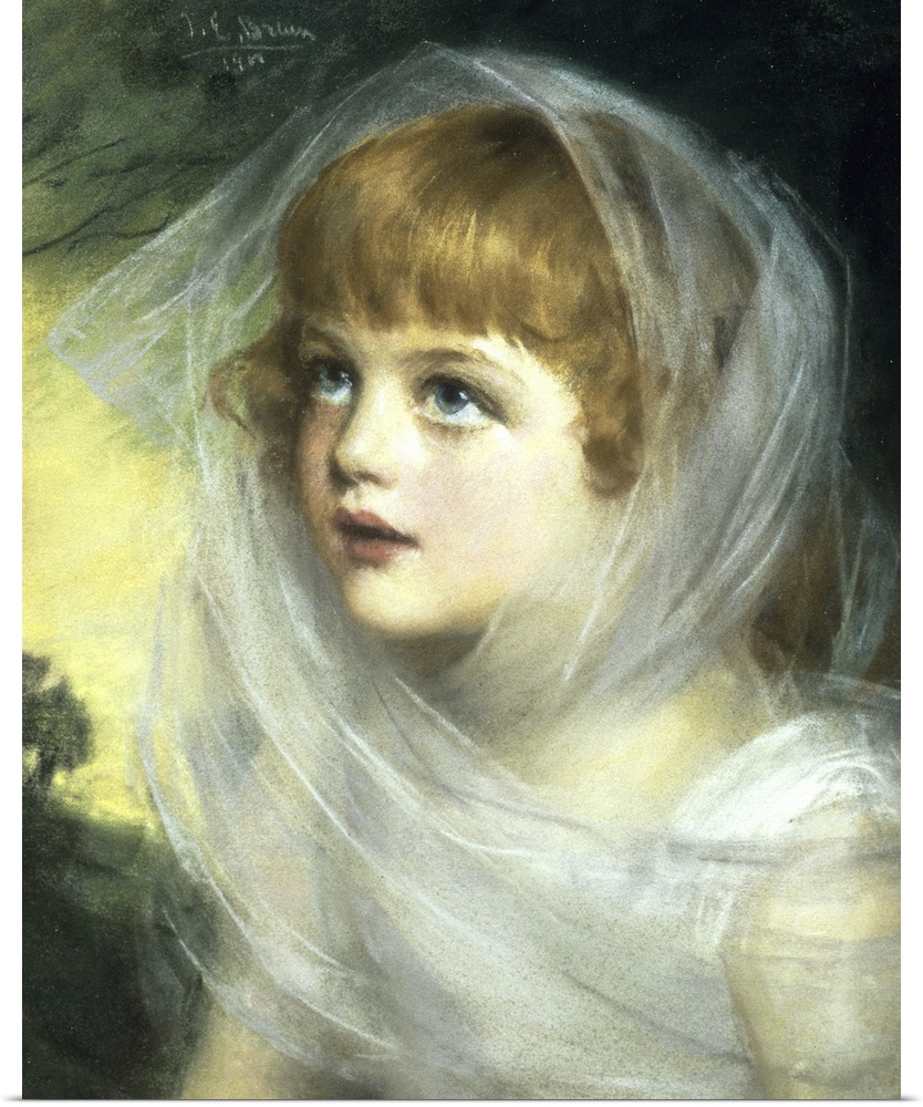 BAL69206 Simplicity and Innocence, 1900 (pastel)  by Breun, John Ernest (1862-1921); 38x30.5 cm; Haynes Fine Art at the Bi...