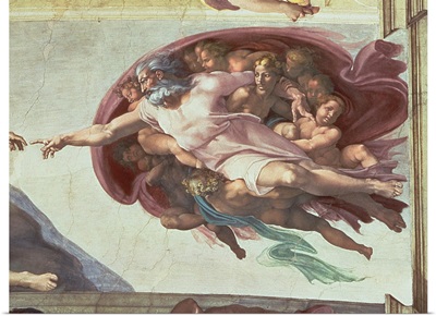 Sistine Chapel Ceiling: The Creation of Adam, detail of God the Father, 1508 12