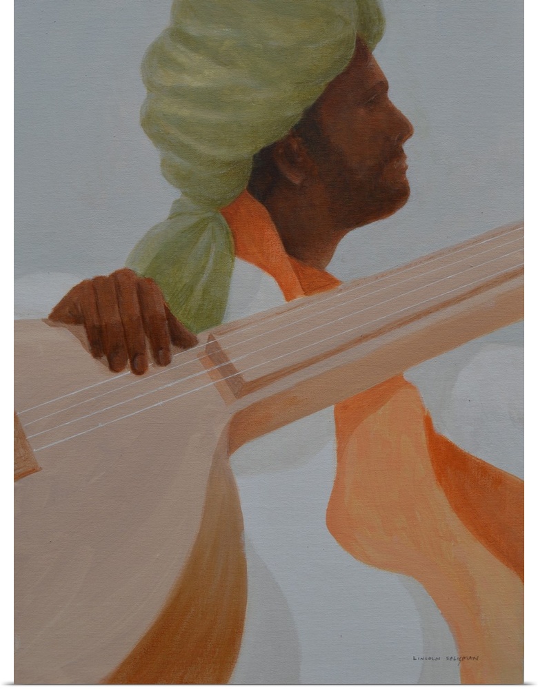 Sitar Player, Olive Turban by Seligman, Lincoln