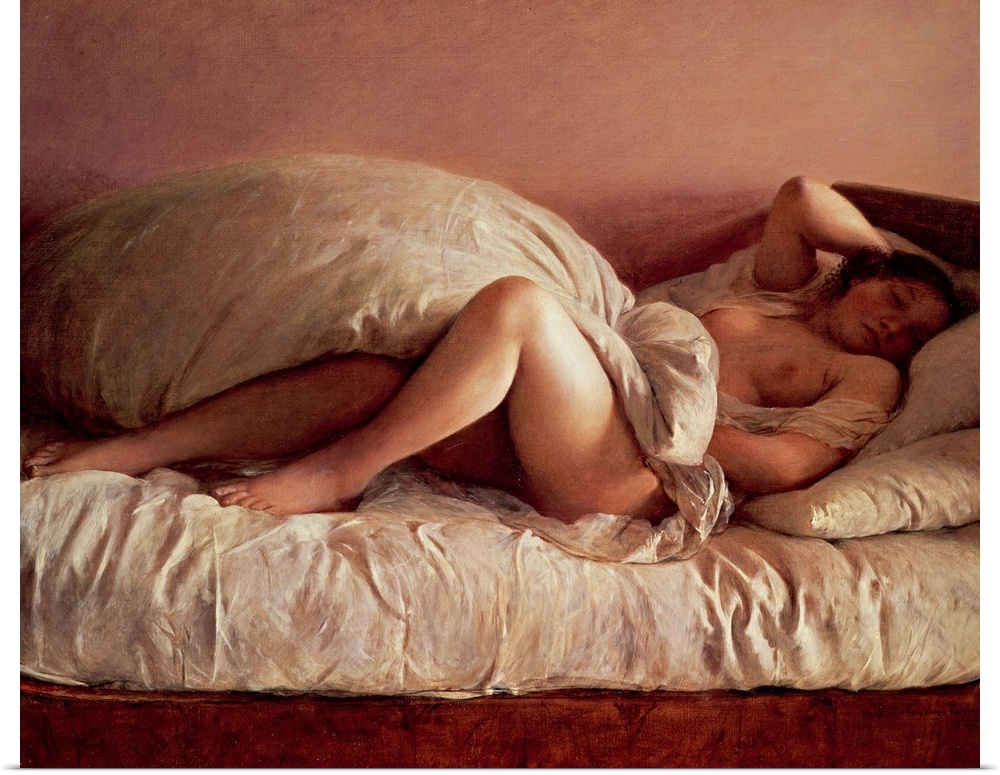 XAM70790 Sleeping woman, 1849  by Reiter, Johann Baptist (1813-90); oil on canvas; Osterreichische Galerie Belvedere, Vien...