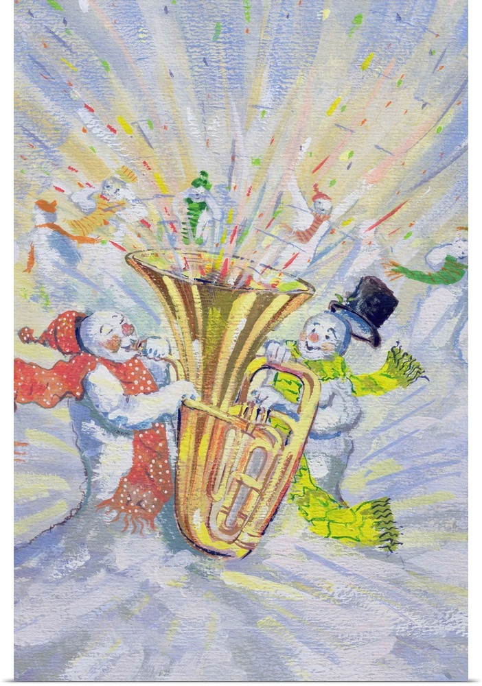 DC174097 Snowmen's Oompah! (gouache on paper) by Cooke, David (Contemporary Artist); Private Collection; English