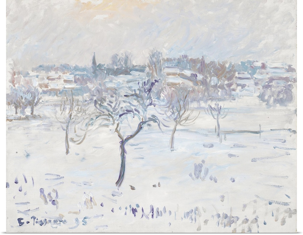 Snowy Landscape at Eragny with an Apple Tree, 1895