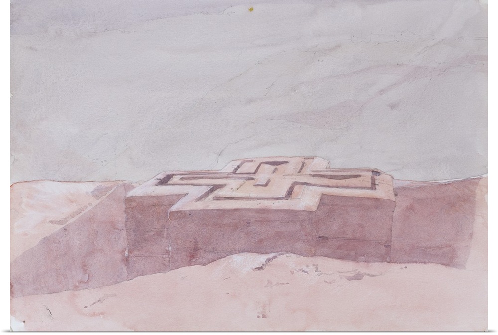 Contemporary painting of a carved cross in Ethiopia.