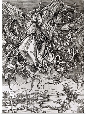 St. Michael and the Dragon, from a Latin edition, 1511