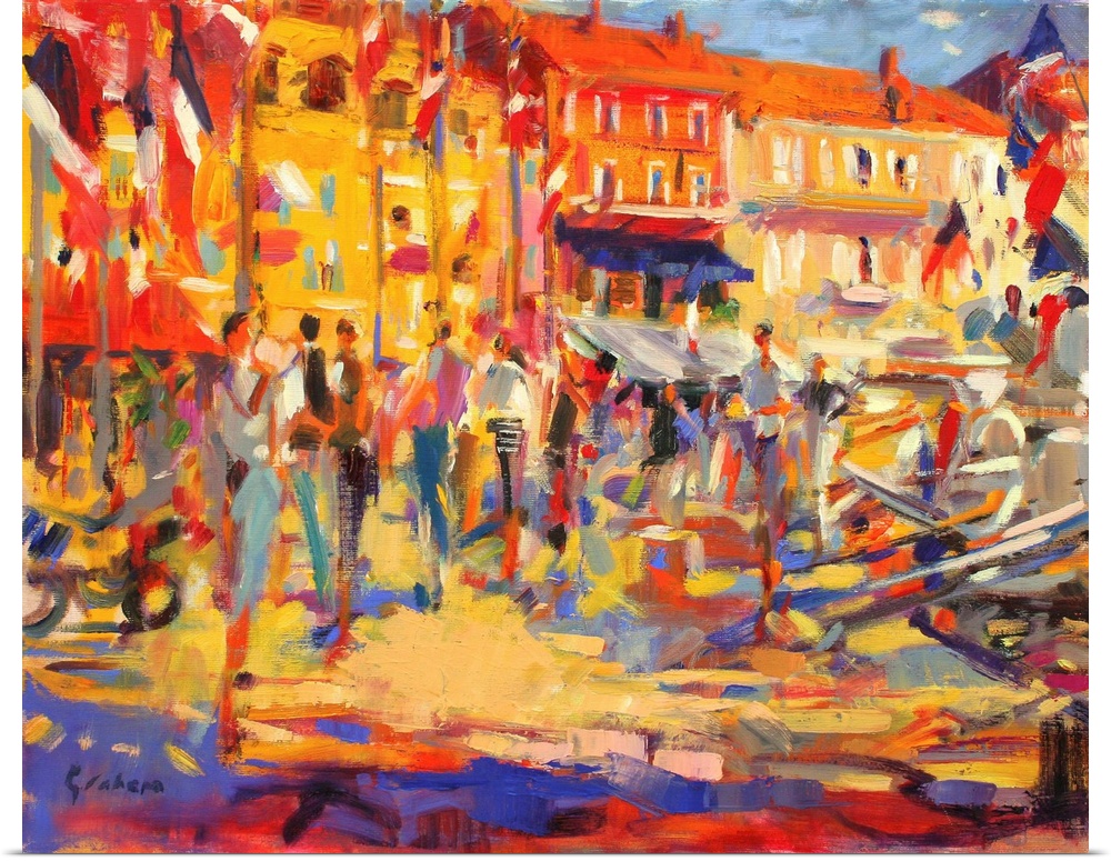 St. Tropez Promenade, originally oil on canvas.