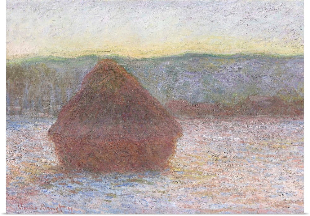 Stack of Wheat, Thaw, Sunset, 1890-91, oil on canvas.