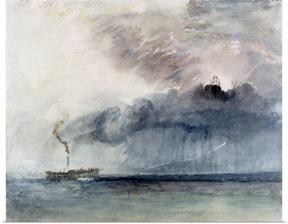 Steamboat in a Storm, c.1841 (w/c
