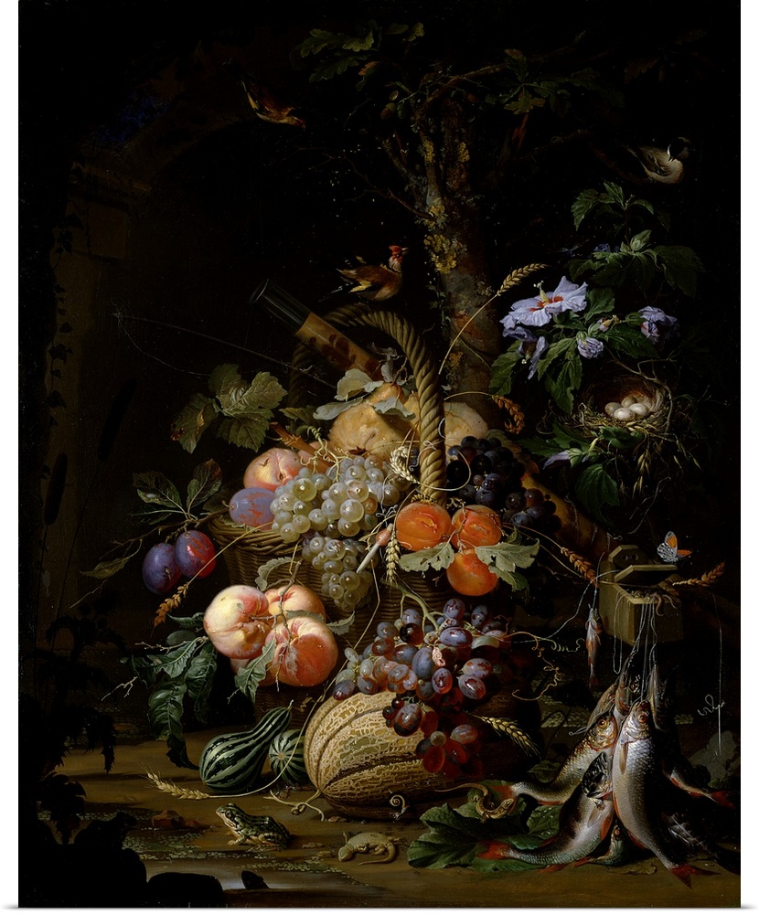 BAL26095 Still life of fruit  by Mignon, Abraham (1640-79); oil on canvas; Alan Jacobs Gallery, London, UK; German, out of...