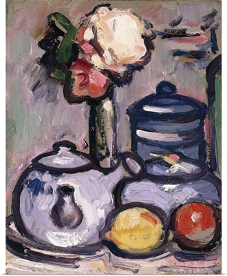 Still Life - Teapot With Flowers And Fruit, 1912