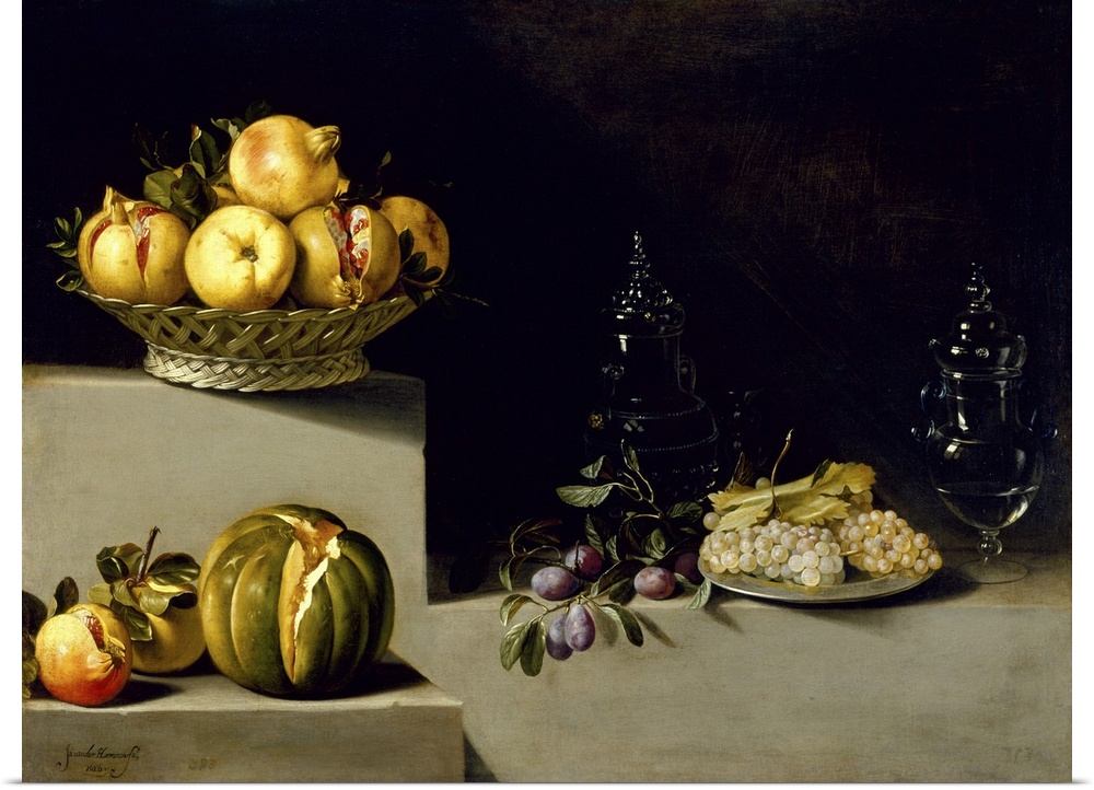 Still Life With Fruit And Glassware, 1626 (Originally oil on canvas)