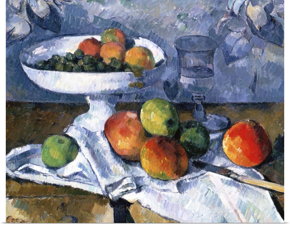 Still Life with Fruit Dish, 1879-80, oil on canvas.  By Paul Cezanne (1839-1906).