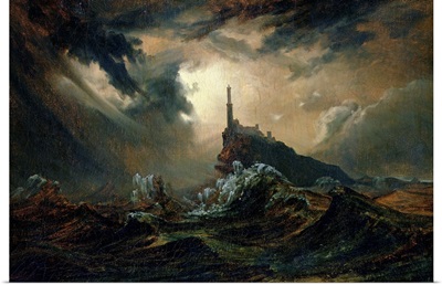 Stormy sea with Lighthouse
