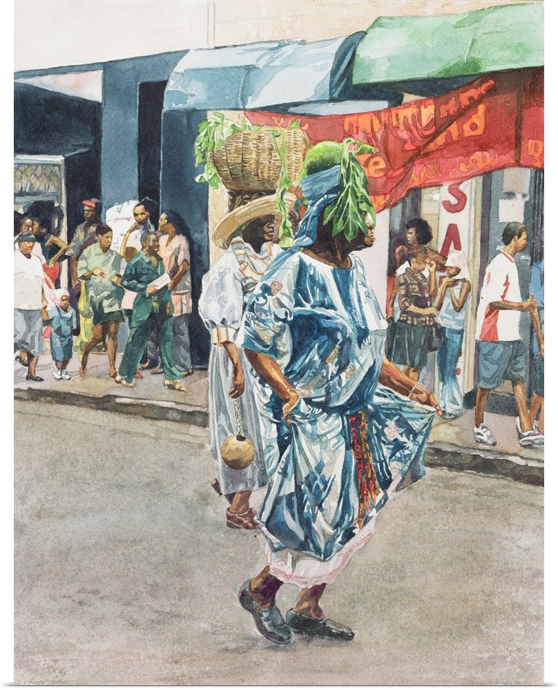 Street Dance, 2002 (watercolor on paper) by Colin Bootman.