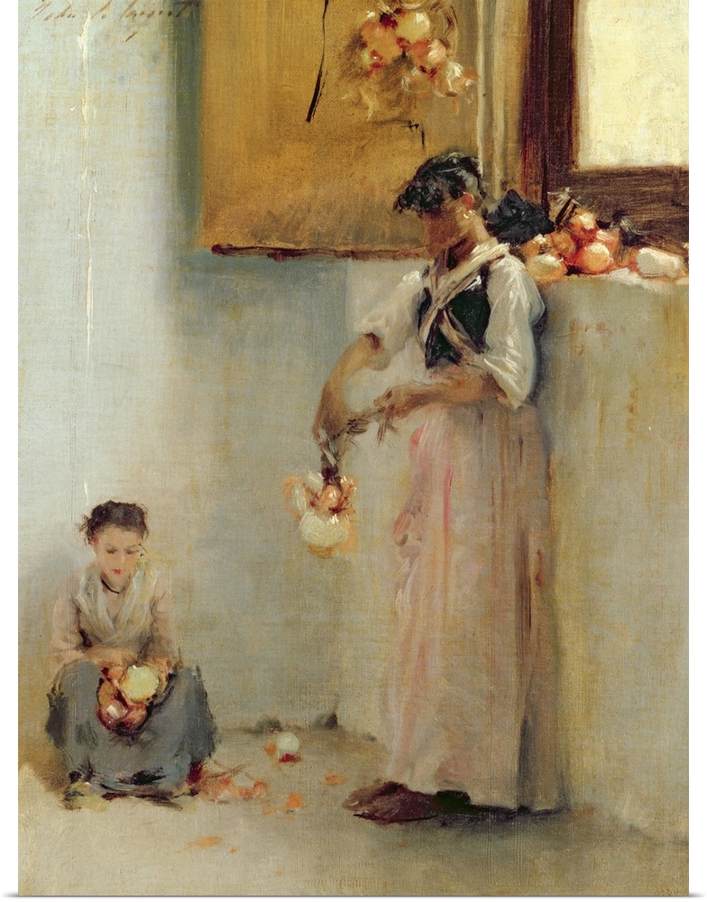 CH202598 Credit: Stringing Onions, c.1882 (oil on canvas) by John Singer Sargent (1856-1925)Private Collection/ Photo A Ch...