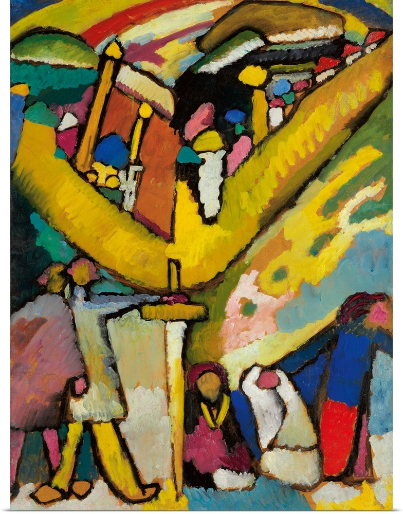 Study for Improvisation 8, 1909 (originally oil on card mounted on canvas) by Kandinsky, Wassily (1866-1944)