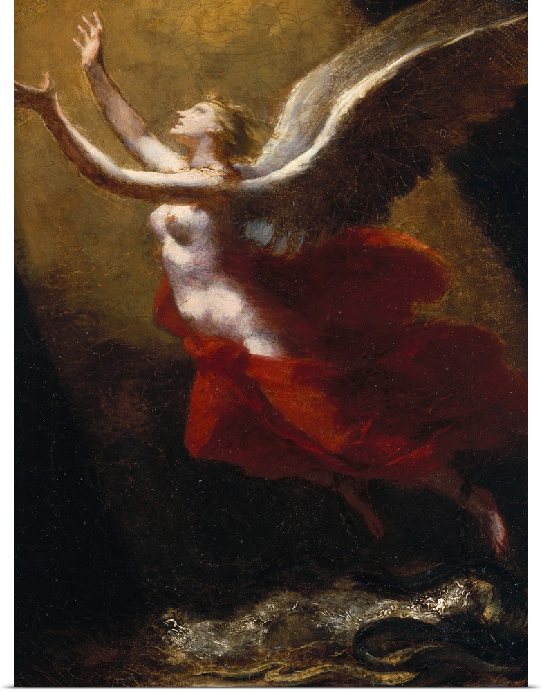 XIR220710 Study for The Soul Breaking Links with the Earth, c.1822 (oil on canvas) by Prud'hon, Pierre-Paul (1758-1823); 3...