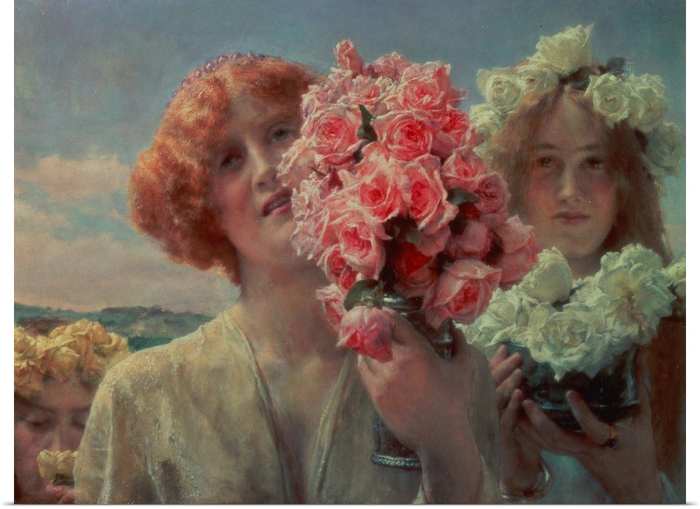 NUL40438 Summer Offering, 1911 (oil on panel); by Alma-Tadema, Sir Lawrence (1836-1912); 35.5x52.1 cm; Private Collection;...