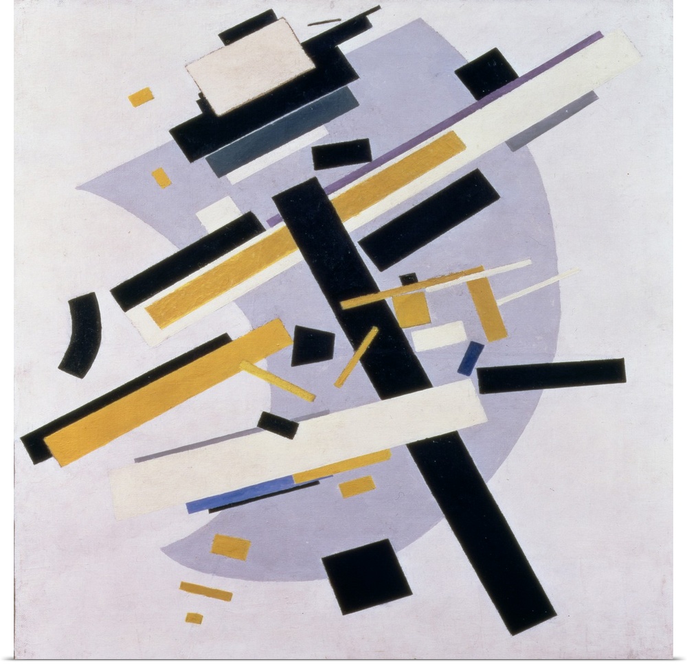 SRM96274 Supremus No. 58 Dynamic Composition in Yellow and Black, 1916 (oil on canvas) by Malevich, Kazimir Severinovich (...