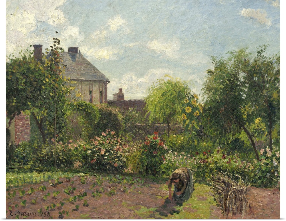 The Artist's Garden at Eragny, 1898, oil on canvas.  By Camille Pissarro (1830-1903).