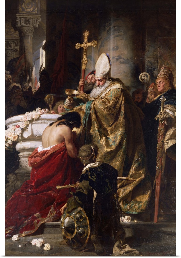 BAL47789 The Baptism of Vajk (oil on canvas)  by Benczur, Gyula (or Julius de) (1844-1920); Hungarian National Gallery, Bu...