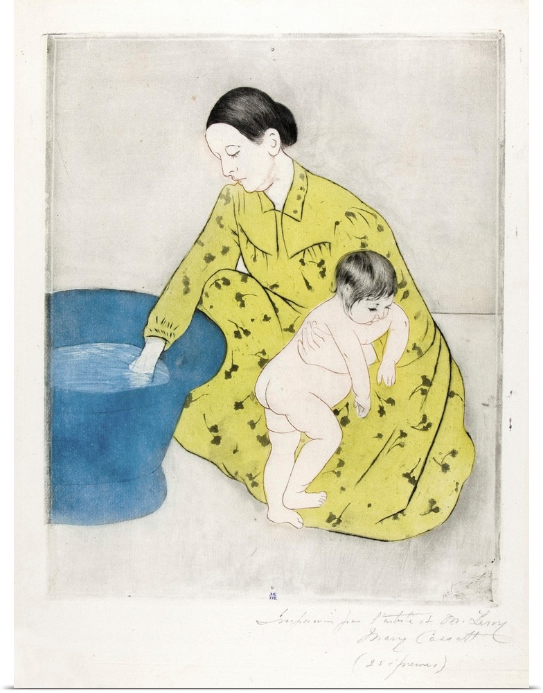 The Bath, 1890-91, colour drypoint, aquatint and softground etching from two plates, printed a la poupee, on ivory laid pa...