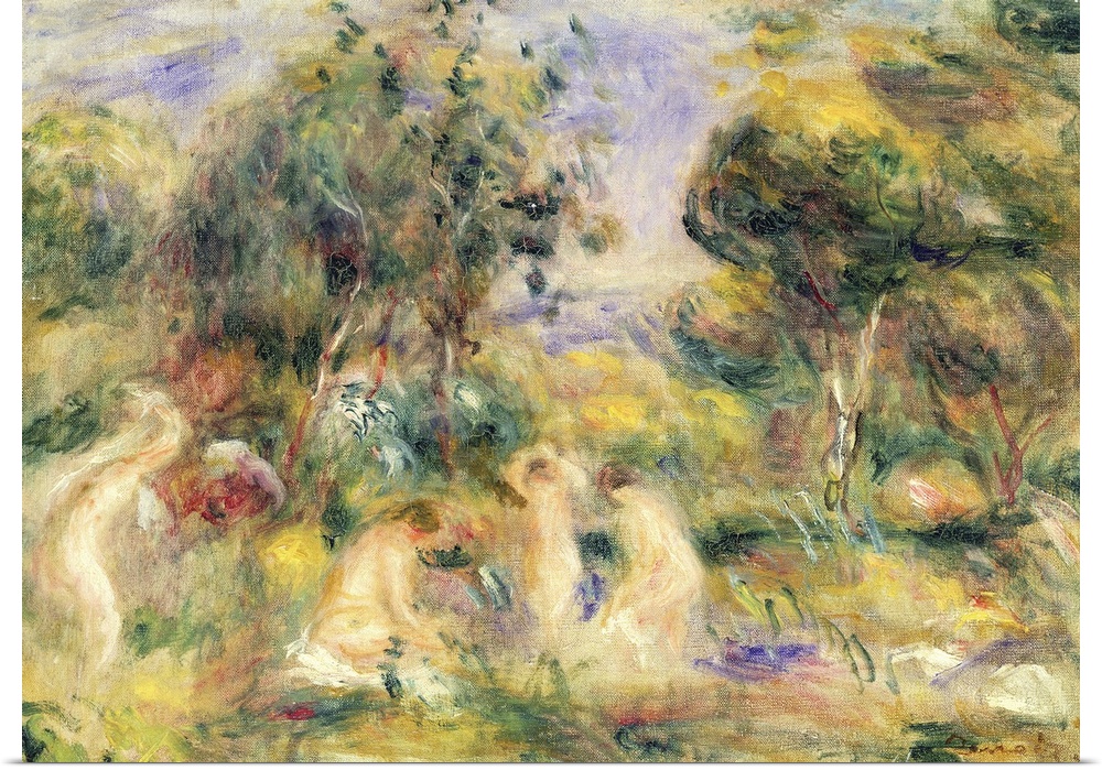 BAL76819 The Bathers  by Renoir, Pierre Auguste (1841-1919); oil on canvas; 34x46 cm; Galerie Daniel Malingue, Paris, Fran...