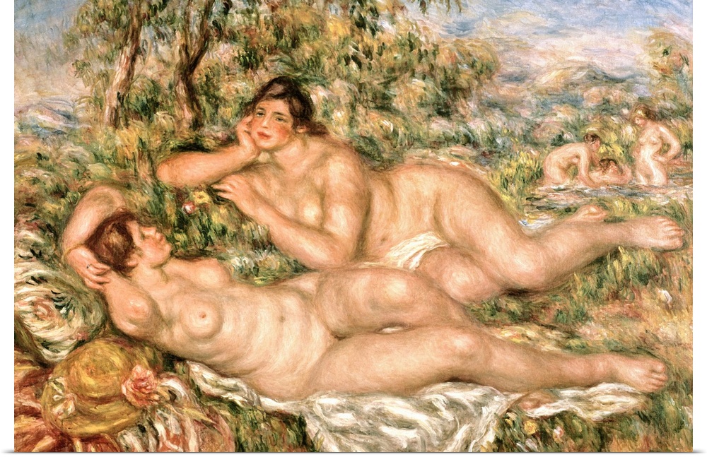 BAL413 The Bathers, c.1918-19 (oil on canvas)  by Renoir, Pierre Auguste (1841-1919); 110x160 cm; Musee d'Orsay, Paris, Fr...