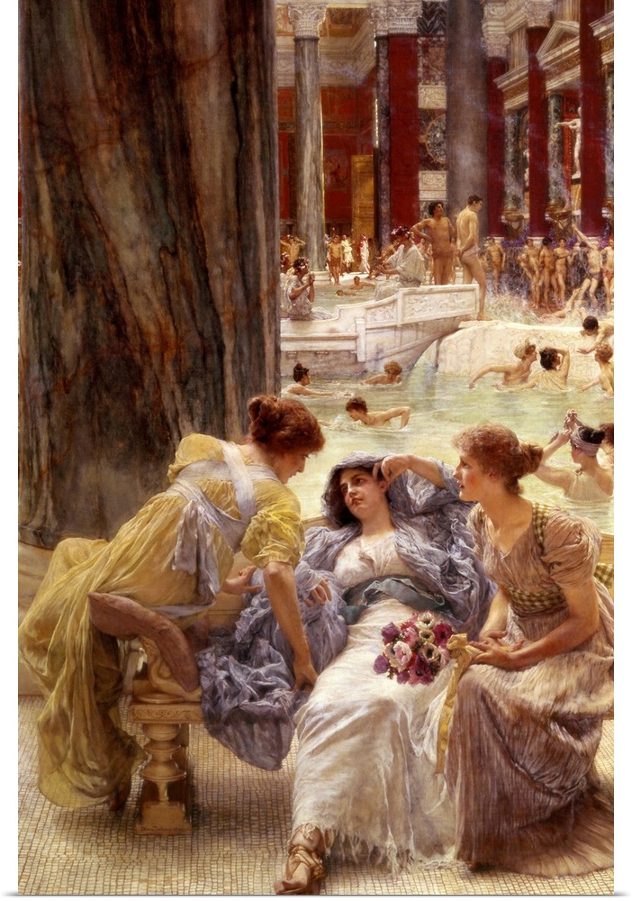 RA15114 The Baths of Caracalla; by Alma-Tadema, Sir Lawrence (1836-1912); oil on canvas; 152.5x95 cm; Private Collection; ...