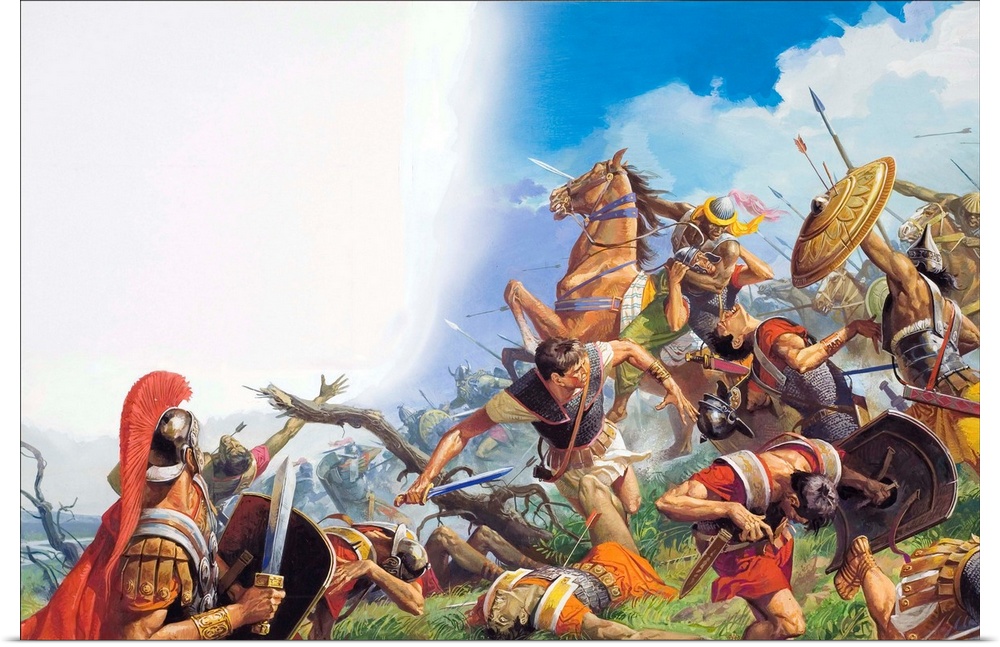 The Battle of Cannae, 216BC.  With the horrific journey over the Alps behind them, Hannibal's men embarked on devastating ...