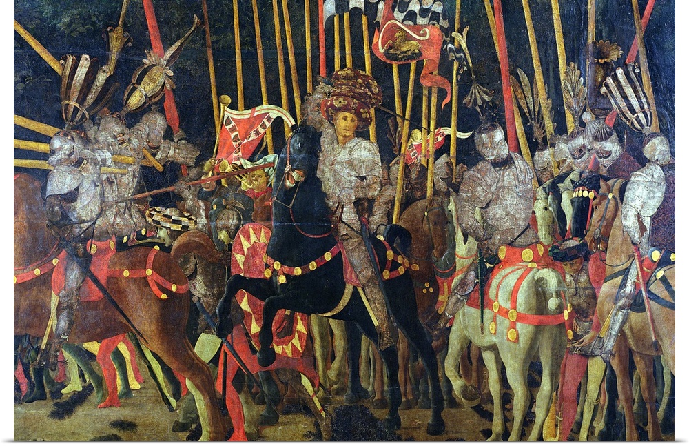 XIR50485 The Battle of San Romano in 1432, c.1456 (oil on panel)  by Uccello, Paolo (1397-1475); 182x317 cm; Louvre, Paris...