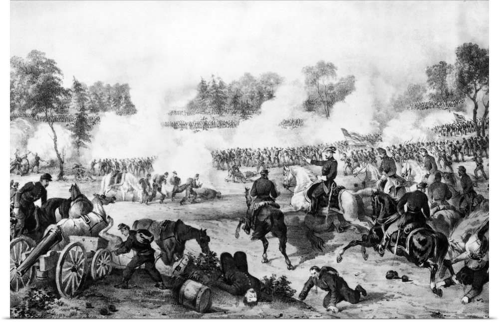The Battle of the Wilderness, Virginia, May 5th & 6th 1864, pub. by Currier & Ives (originally an engraving, 19th century).
