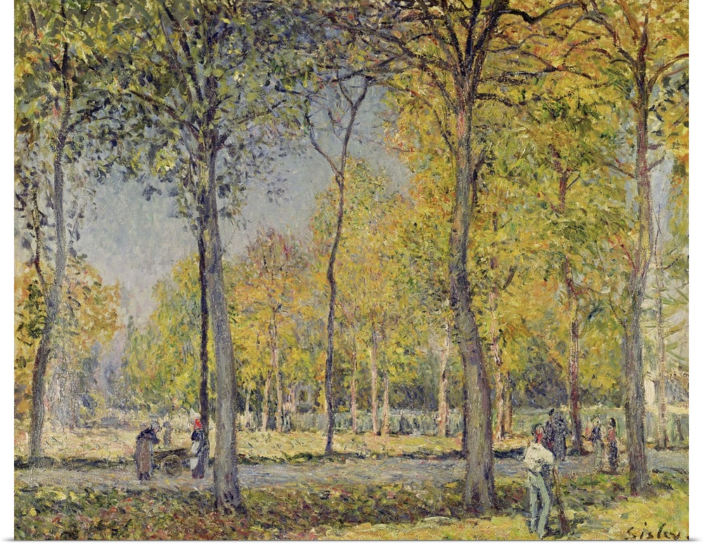 XIR159153 The Bois de Boulogne (oil on canvas)  by Sisley, Alfred (1839-99); 60x73 cm; Private Collection; Giraudon; Engli...