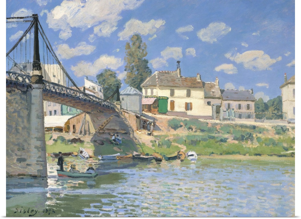 The Bridge at Villeneuve-la-Garenne, 1872, oil on canvas.  By Alfred Sisley (1839-99).
