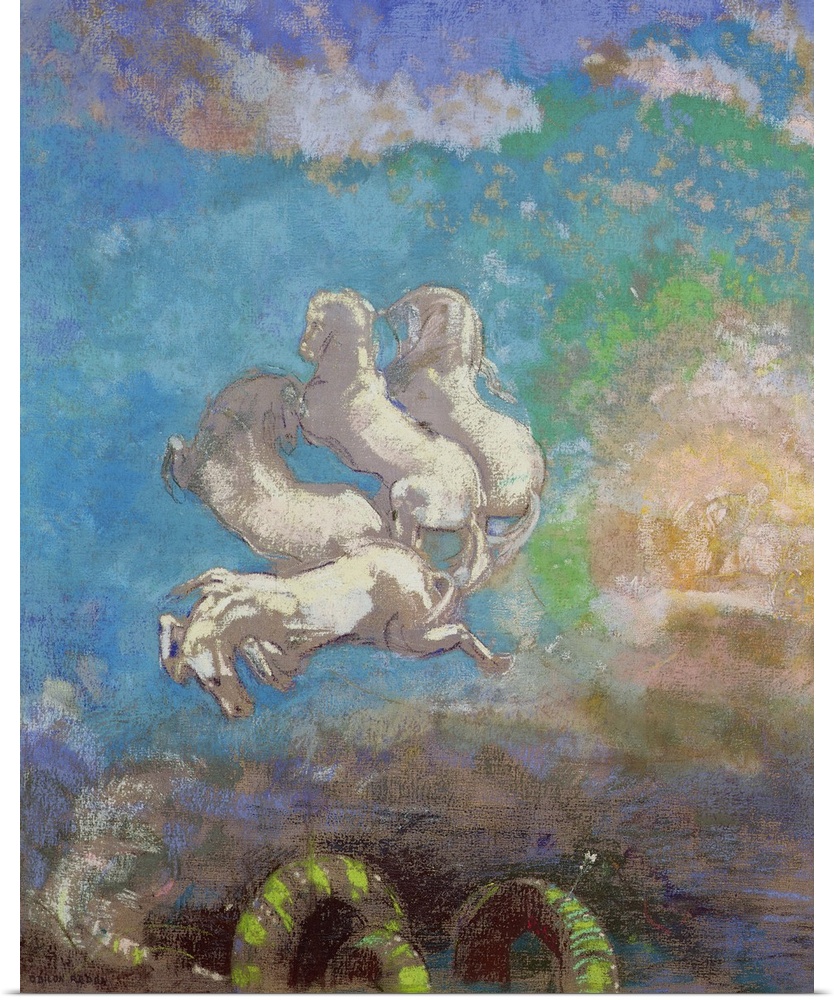 XIR50552 The Chariot of Apollo, c.1905-14 (oil and pastel on canvas)  by Redon, Odilon (1840-1916); 91.5x77 cm; Musee d'Or...