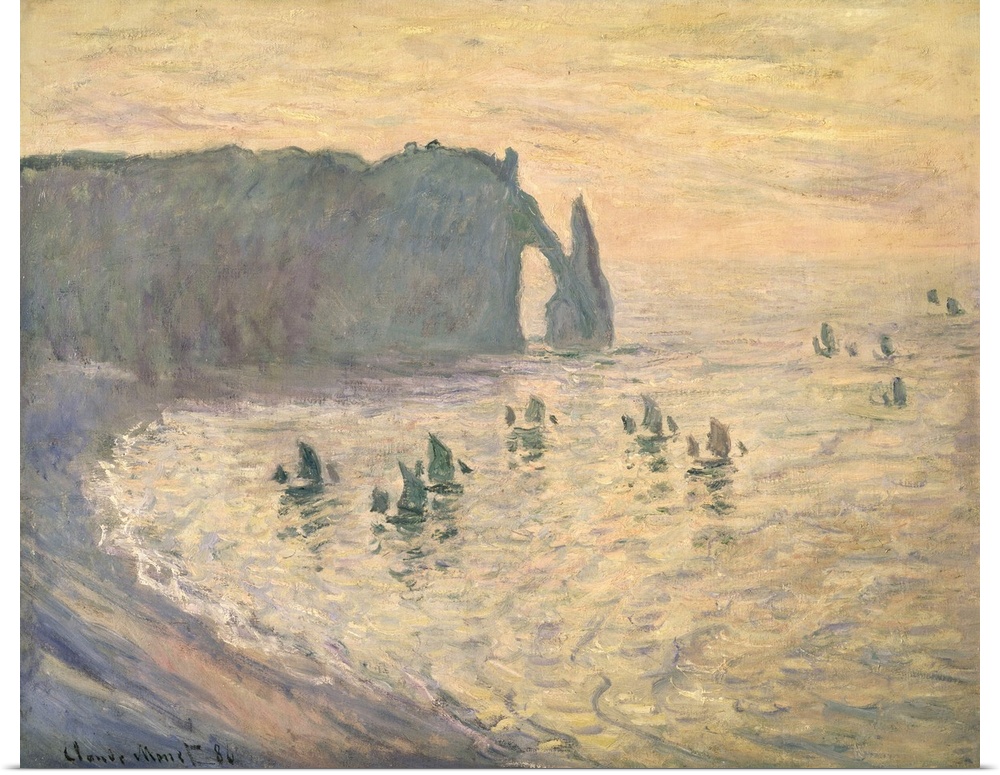 BAL47577 The Cliffs at Etretat, 1886  by Monet, Claude (1840-1926); oil on canvas; 66x81 cm; Pushkin Museum, Moscow, Russi...