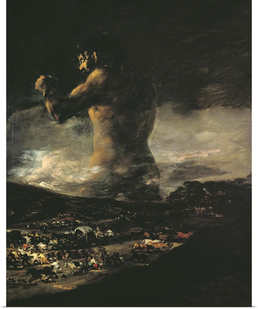 XIR515 The Colossus, c.1808 (oil on canvas)  by Goya y Lucientes, Francisco Jose de (1746-1828)(follower of); 116x105 cm; ...
