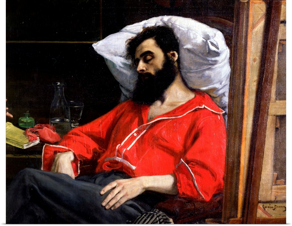 The Convalescent, or The Wounded Man, detail cut by the artist from 'The Visit to the Convalescent', c.186. Originally oil...